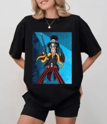 Black T-Shirt With Caricature Of A-Li-Ce  C-Ooper As Ringmaster, Unisex Relaxed Fit - Black - View 1