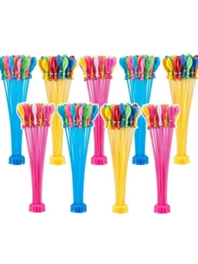 1/3/5 Pack No-Tie Water Balloon Filler, 111pcs/Pack, 1-Second Quick Inflation & Deflation, 15-Second Fast Water Filling, Durable Summer Water Fight Toy, Easy To Clean Outdoor Activity Gear - Multicolor - View 3
