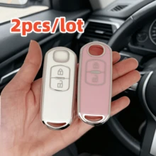 2件/組 汽車鑰匙套 適用於 2 3 6 Atenza Axela Demio CX-5 CX5 CX-3 CX7 CX-9，僅適用於圖示之汽車鑰匙 - 彩色 - 查看 1