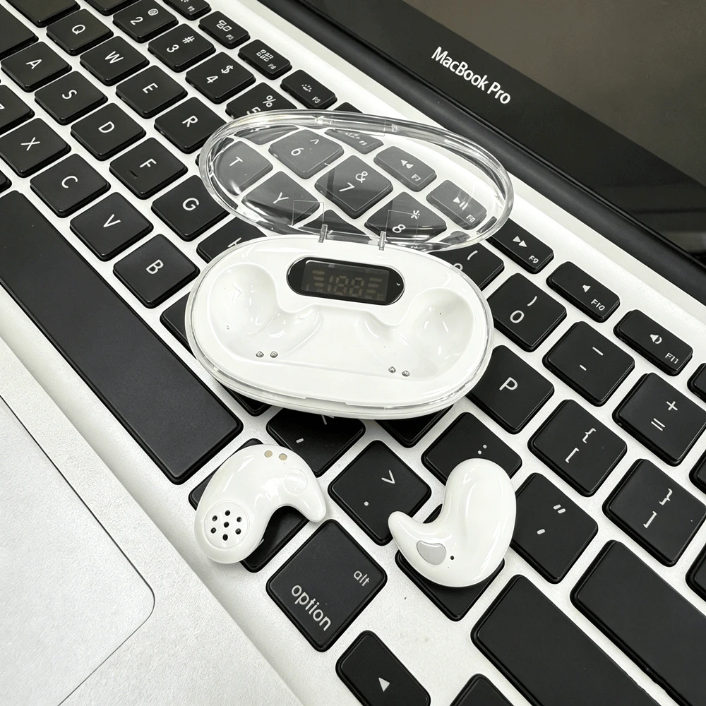 X55 Earbud Tidur Nirkabel Mini Headphone untuk Kerja TWS Bluetooth Earphone Stereo Headset Tersembunyi dengan Mikrofon Panggilan HD - View 1