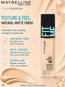 Maybelline 美寶琳 Soft Matte 防曬粉底液 #120，5/30ml，長效滋養，3合1，輕盈無感，霧面完美妝效，適合油性肌膚 - 柔霧版120 - 查看 9