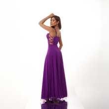 Gabi Dress With Sparkling Tulle And Crossed Side Detail - Violeta oscuro - Ver 4