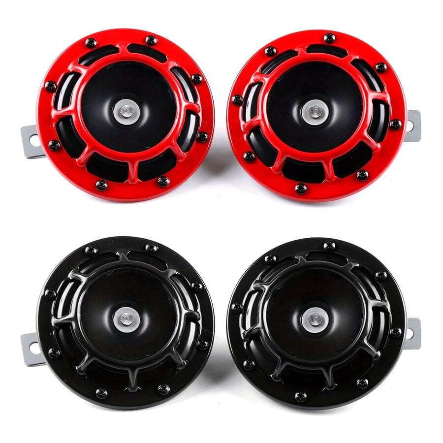 2pcs/Set Super Loud Compact Electric Explosion Speaker Set, Suitable For Motorcycle And Car, Owl-Shaped Electric Horn Applicable To Car And Motorcycle, Ultra-High Volume, Metal Dual Speakers Set With Treble/Bass