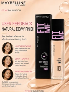 Maybelline 菲力特潤柔滑粉底液 SPF 25 #110 黃調白皙膚色，5/30毫升裝可選， - 美寶蓮FITME粉底液 水潤版110 - 查看 9