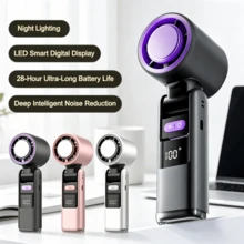 Portable Turbo Fan - 5 High-Speed Gears 4000mAh Rechargeable Mini Personal Handheld Fan With Ice Cooling, Summer Travel Essentials, Beach Vacation Gifts For Women And Men - 隨機 - 查看 12