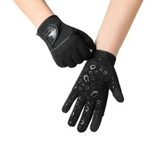 Sarung Tangan Berkuda, Anti Selip, Kompatibel dengan Layar Sentuh, Cocok untuk Olahraga Luar Ruangan, Unisex - Hitam - View 4