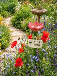 Flower-Shaped Bee Feeder, Outdoor Hanging Water Dispenser, Reusable Bee, Butterfly, And Hummingbird Feeding Station, Outdoor Garden Decoration. - Multiple Styles - View 2
