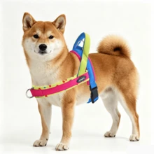 DINGKE 螢光黃 & 粉紅色小型至中型犬胸背帶，防脫逃 & 防碰撞背心，附頂部控制把手，柔軟氯丁橡膠內裡 & 波點內襯，可調節 6-65 磅寵物散步裝備 - 藍色 - 查看 2