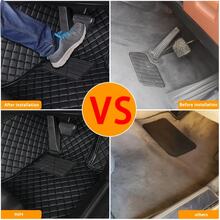 Luxury PU Leather Car Floor Mat Set, Fully Covered, Diamond Stitched Design, Suitable For Opel Astra H From 2004 To 2008, Left-Hand Drive, Blue And Black Options, Waterproof, Stain Resistant And Durable, Better Protecting Your Car - Multicolor - View 5