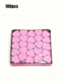 1pc/50pcs/100pcs [母親節創意蠟燭架] 50pcs/盒 2小時持續燃燒蠟燭，母親節求婚、告白、生日創意DIY心形蠟燭、蠟燭架、茶蠟、婚禮裝飾、飯店裝飾、拍照道具、浴室配件、浴室裝飾 - 彩色 - 查看 12