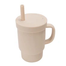 1pc Baby Silicone Straw Cup With Dual Lids And Handle, Multi-Functional Portable Water Cup, Children's Feeding Training Straw Cup, Liquid Storage Set - Multicolor - View 13