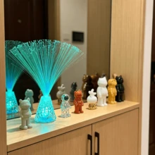 7色發光底座LED星空光纖燈,7色光纖星夜燈,創意禮品裝飾,節日裝飾,浪漫光纖夜燈,臥室氛圍燈,創意生日禮物,夢幻星空氛圍燈,床頭桌飾 - 多彩透光底座滿天星光纖燈 - 查看 9