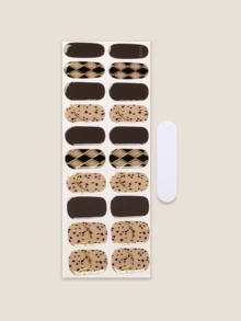 Semi Cured Gel Nail Strips, 20Pcs Long Lasting Salon Quality Wraps, Easy Apply & Remove Gel Nail Stickers With UV Light - Multicolor - View 3
