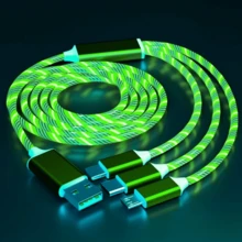 3-In-1 LED Charging Cable (1pc): Type-C, Lightning, Micro USB Interfaces - Multifunctional Charger Suitable For Smartphones, Earphones, E-Readers, Game Consoles, Power Banks And More. Great For Car, Travel And Office Use. - Multicolor - View 16