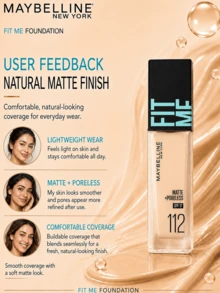 Maybelline 美寶蓮柔霧防曬版粉底液#112 ，5/30毫升裝，長效滋養，三效合一，無妝感，霧面無瑕妝效，適合油性肌膚 - 美寶蓮FITME粉底液 柔霧版112 - 查看 9