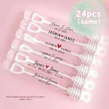 Personalized Wedding Bubble Labels [LABELS ONLY, Tubes Are NOT Included] Personalized Wedding Favor Labels, Custom Pvc Stickers, Pvc Custom Logo, Bachelorette Stickers, Bridal Shower Gift, Create Your Own Sticker, Forever Love, Wedding Decoration - Clear PVC Stickers - View 9