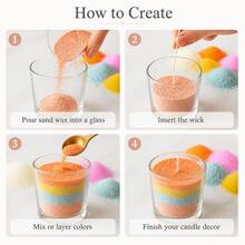100g Bulk Sand Wax For Candle Making, Multi-Color Drip-Free Smokeless Wax Beads, Suitable For DIY Handmade Candles, Home Decor, Party Favors - 100g Multi-colored Sand Wax - View 2