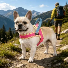 NiiKOPET Dopamine Style Dog Harness - Rompi Pelana Polkadot Kuning Cerah dan Merah Muda, Harness dan Tali Anti-Tarik Anti-Lepas Reflektif, Cocok untuk Anjing Kecil hingga Sedang yang Aktif - Hot Pink - View 2