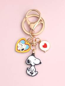 2件組 Snoopy 卡通情侶鑰匙圈 包包吊飾 時尚百搭配件 海灘風裝飾 適合情侶禮物 節日禮物 畢業與生日禮物 返校季 - 彩色 - 查看 6