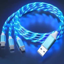 3-In-1 LED Charging Cable (1pc): Type-C, Lightning, Micro USB Interfaces - Multifunctional Charger Suitable For Smartphones, Earphones, E-Readers, Game Consoles, Power Banks And More. Great For Car, Travel And Office Use. - Multicolor - View 15