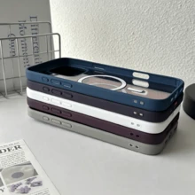 透明復古白色邊框軟矽膠磁吸充電手機殼 | MagSafe 相容 防震防摔 輕薄貼合 - 白色 - 查看 6