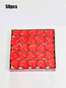 1pc/50pcs/100pcs [母親節創意蠟燭架] 50pcs/盒 2小時持續燃燒蠟燭，母親節求婚、告白、生日創意DIY心形蠟燭、蠟燭架、茶蠟、婚禮裝飾、飯店裝飾、拍照道具、浴室配件、浴室裝飾 - 彩色 - 查看 22