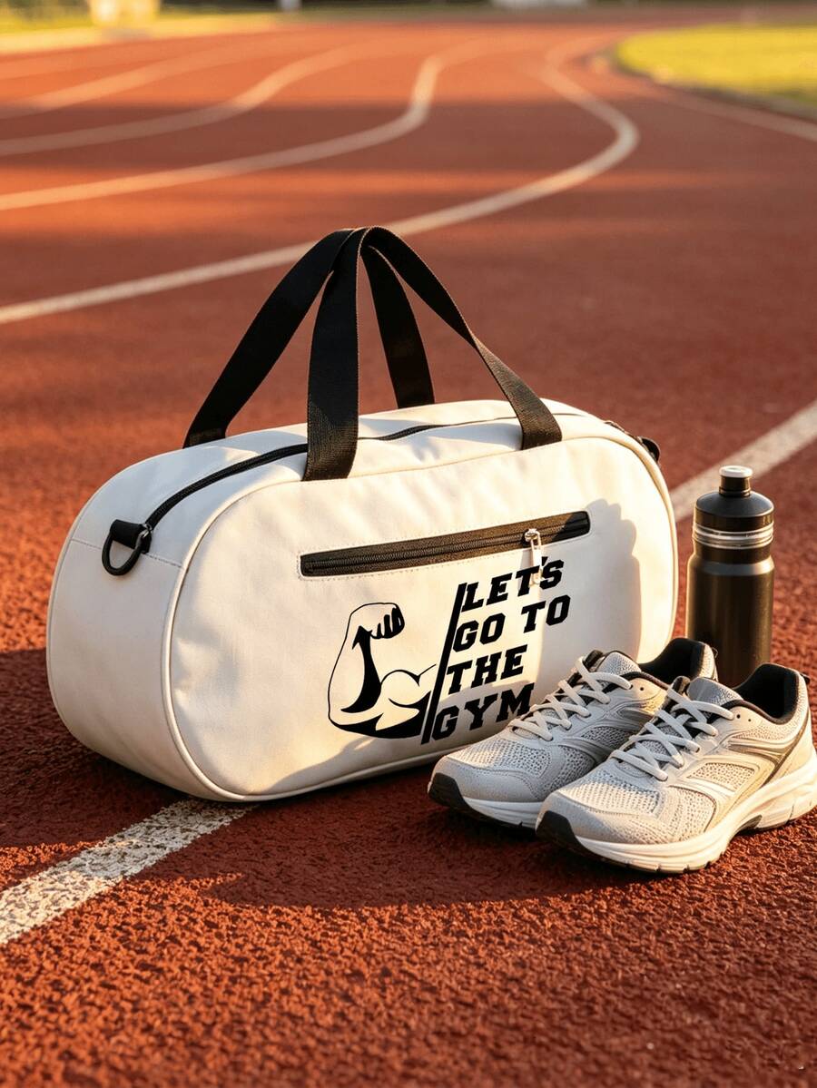 Large Capacity Lightweight Fitness Printed Travel Bag, Reinforced Handle, Oxford Cloth, Machine Washable, Suitable For Yoga And Fitness Training, Ideal For Fitness, Tennis, Travel And Daily Use, Perfect Choice For Fitness Enthusiasts, Athletes, Travelers And Students, Convenient And Portable Gym Bag For Training And Sports Competitions - Multicolor - View 1