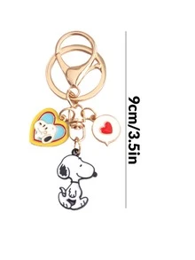 2件組 Snoopy 卡通情侶鑰匙圈 包包吊飾 時尚百搭配件 海灘風裝飾 適合情侶禮物 節日禮物 畢業與生日禮物 返校季 - 彩色 - 查看 10