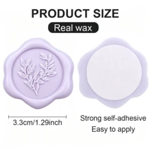 20 Pcs Eucalyptus Pattern Self-Adhesive Wax Seal Stickers For Gifts Wedding Invitation Envelope Sealing-Taro Purple - Eucalyptus-taro Purple - View 5