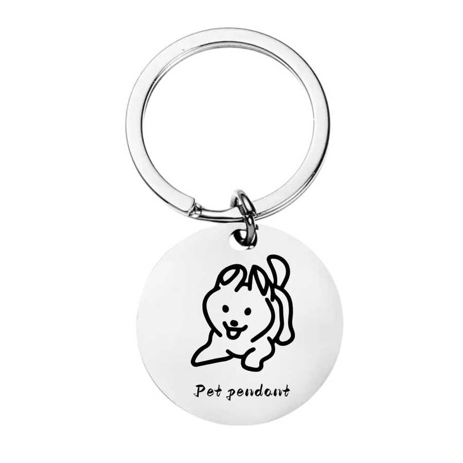 Colgante de acero inoxidable para mascotas, estilo clásico de placa de identificación, duradero e irrompible, adecuado para varios collares, apto para uso diario de gatos y perros - Multicolor - Ver 1