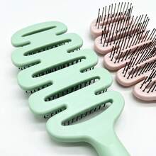 1 lược chải tóc nhẹ nhàng gỡ rối và tạo độ phồng, thiết kế cong rỗng có lỗ thông hơi, chống rối và chống tĩnh điện với lông mềm mại, lược massage da đầu dùng cho tóc ướt và khô, sấy khô, nâng chân tóc, phù hợp với tóc dày, xoăn, thẳng, hư tổn, tự nhiên và mọi loại tóc. - Nhiều màu - Xem 6