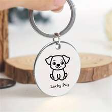 Stainless Steel Pet ID Tag, Convenient Quick-Connect Pendant Accessory, Easily Attach To Pet Collar, Slouchy Pet Owner Essential Accessory - Multicolor - View 12