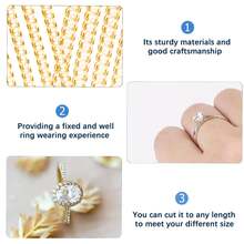 2/8/18pcs Transparent Ring Size Adjuster Set, Translucent Ring Anti-Slip Pads, Silicone Ring Cushion Set, Gold/Transparent Wrap Wire, Adjustable Ring Sizer Inserts, For Adjusting Loose Rings, Trimmable, Unisex - Multicolor - View 4
