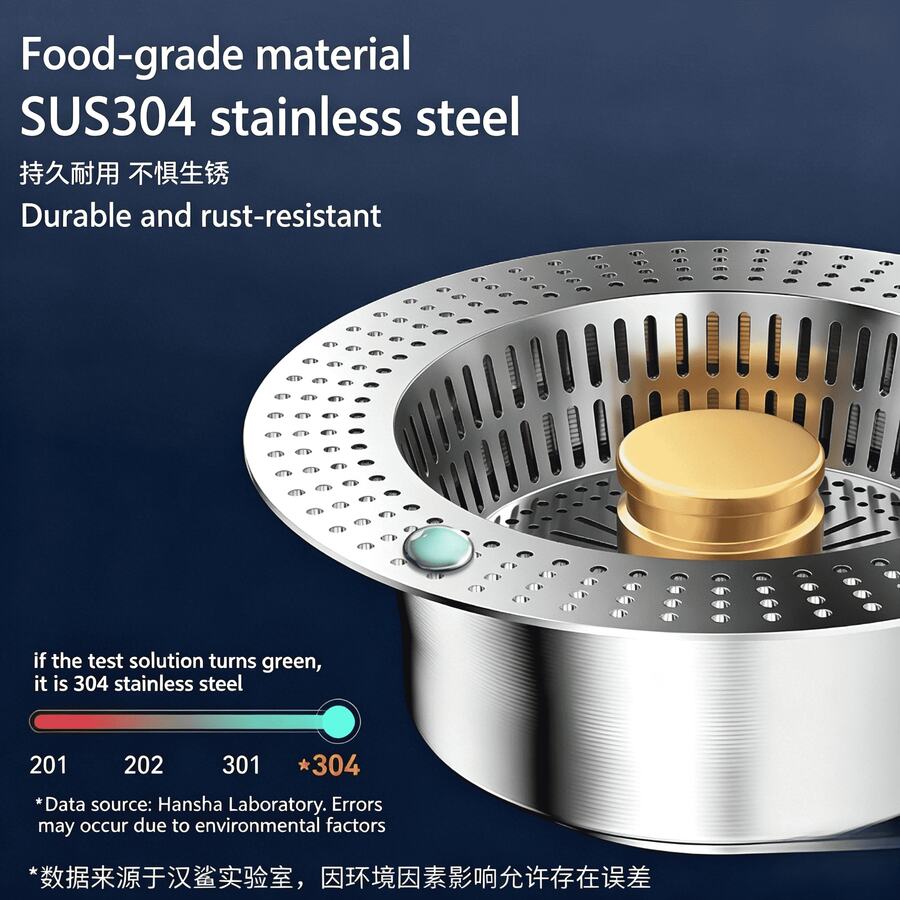 不鏽鋼水槽濾網,通用廚房水槽排水過濾器,蔬菜清洗盆排水塞 - 多色 - 查看 1