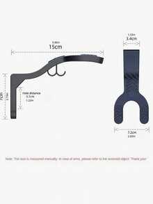 1pc Black ABS Motorcycle Helmet Hook Rack, Multifunctional Wall-Mounted Hook For Storing Helmets, Keys, Hats - Multicolor - View 2