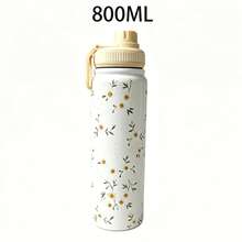 1 chiếc bình giữ nhiệt hai lớp bằng thép không gỉ Daisy, dung tích 600ml/20.29oz, 800ml/27.06oz, 1000ml/33.82oz, dùng được cả nóng và lạnh, thích hợp cho văn phòng, hoạt động ngoài trời, nhà cửa, làm quà sinh nhật. - Nhiều màu - Xem 10