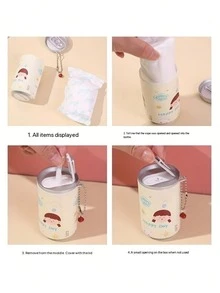 120/30pcs Cute Mini Wet Wipe Jar - Portable Travel Sized Cleaning Wipes With Cute Animal Design - Perfect For Cleaning And Wiping Items In Schools, Offices, And Travel - Fun Gift For Cat/Dog Enthusiasts (Not Suitable For Human Skin!) - Multicolor - View 9