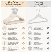20/10pcspcs Velvet Baby Hangers, Space Saving Kids Closet Organizers For Baby Nursery, Children's Room, Bedroom, Cute Baby Essentials For Newborn - Multicolor - View 5