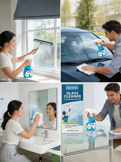 Nettoyant pour vitres, dégraissage de miroir et de verre domestique, élimination des taches, spray de nettoyage pour verre
