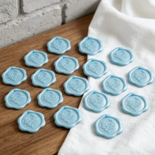 20 Buah Stiker Segel Lilin Perekat Motif Eucalyptus untuk Hadiah, Undangan Pernikahan, dan Amplop - Biru Muda - Eucalyptus-Biru Muda - View 4