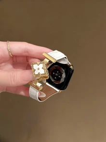 Dây đeo đồng hồ bằng da thật cao cấp, tương thích với các dòng Ultra/SE 38/40/41/42/44/45/46/49mm, kích thước 11/10/9/8/7/6/5/4/3/2/1 - Bạch kim từ tính - Xem 9