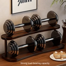 2-Tier Wooden Countertop Storage Rack - Non-Slip Space-Saving Shelf, Suitable For Small Spaces, Multi-Functional Organizer For Cosmetics, Spices, Bottles, Jars And Baskets, Bathroom Storage Rack, Kitchen Countertop Organizer, Desktop Cup Holder, Decorative Shelf - Coffee Brown - View 7