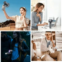 Portable Turbo Fan - 5 High-Speed Gears 4000mAh Rechargeable Mini Personal Handheld Fan With Ice Cooling, Summer Travel Essentials, Beach Vacation Gifts For Women And Men - 白色 - 查看 11