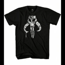 Boba Fett Mandalorian Symbol Officially Licensed Adult T Shirt - 黑色 - 查看 1