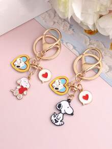 2件組 Snoopy 卡通情侶鑰匙圈 包包吊飾 時尚百搭配件 海灘風裝飾 適合情侶禮物 節日禮物 畢業與生日禮物 返校季 - 彩色 - 查看 7