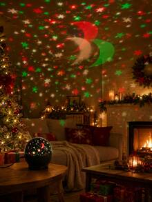 1 pieza Lámpara de proyección de estrellas y luna, luz de decoración de escritorio alimentada por USB, adecuada para dormitorio, sala de juegos, fiesta, escenas festivas - Multicolor - Ver 7
