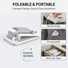 Foldable Adjustable Phone Stand, Telescopic Mobile Phone Holder With Height Adjustable Design And Non Slip Base, Portable Universal Smartphone And Tablet Stand For Office Home Travel Work Desk Setup, Desktop Phone Holder Accessories Essentials - Multicolor - View 5