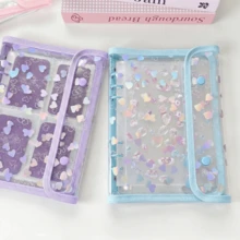 A5 Size Colorful Heart-Shaped Loose-Leaf Binder, Notebook Set, Colorful Cover Double-Snap Design, A5 Size Sticker Book, Expandable Document Bag, Hot Melt Bead Storage Book, Perler Bead Storage Book, Loose-Leaf Sticker Book, A5 Replaceable Inner Pages. Can Be Used As Photo Album, Sticker Book, Savings Book, Nail Art Book, Card Book, Planner, Notebook, Perler Bead Storage Box, Card Storage Box, Transparent Folder, K-POP Idol Storage Box, Document Storage Box, Transparent Sticker Loose-Leaf Binder, Fan Activity Storage Book, Office Supplies And School Supplies. Essential For Back To School Season. - A5 Heart-shaped Double-snap Bind - View 4