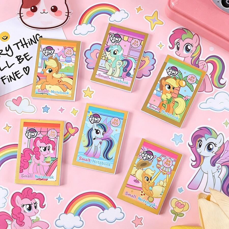 1pc Cartoon Character Print Mini Notebook, Series Pocket Diary, Lightweight Memo Book - Multicolor - View 1