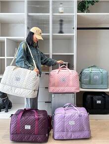 Luxury Large Travel Bag 2011.8" Crossbody Tote Wet Dry Pocket Dual Side Slots Gym Overnight Hospital School Luggage Fits Suitcase Travel Holiday - Multicolor - View 2
